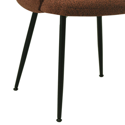 ALICE-Silla en tejido Terracota y patas de metal negro (x2)