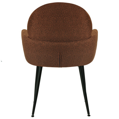 ALICE-Chaise en tissu bouclé Terracota et pieds métal noir (x2)
