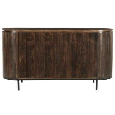 MENTON-Buffet 2 portes L180 cm en bois de Manguier massif Noyer