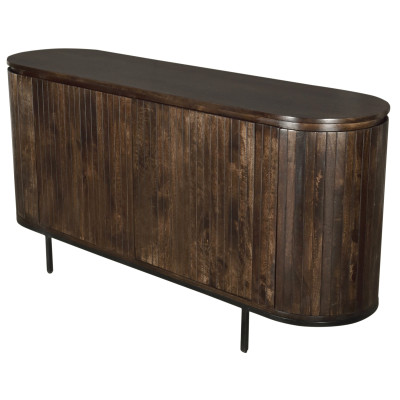 MENTON-Sideboard 2 Türen L180 cm aus massivem Mangoholz Walnuss