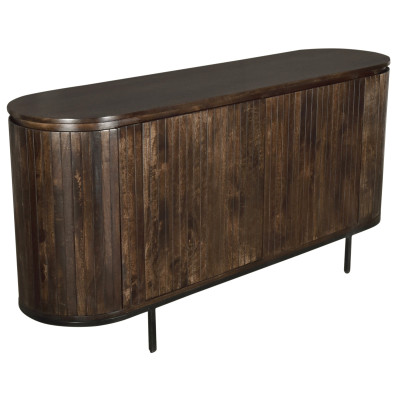 MENTON-Buffet 2 portes L180 cm en bois de Manguier massif Noyer