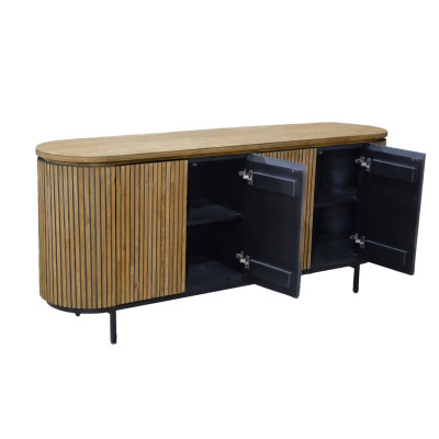PIANA-4-türiges Sideboard L180 cm aus Massivholz