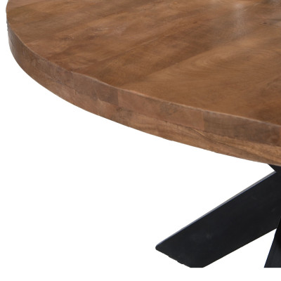 MANAUS-Table repas Ronde D130 cm en bois massif et métal