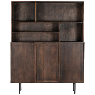 GORDES-Vaisselier 3 portes en bois massif noyer