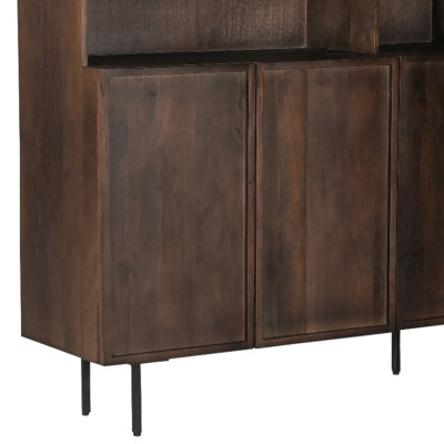 GORDES-Vaisselier 3 portes en bois massif noyer