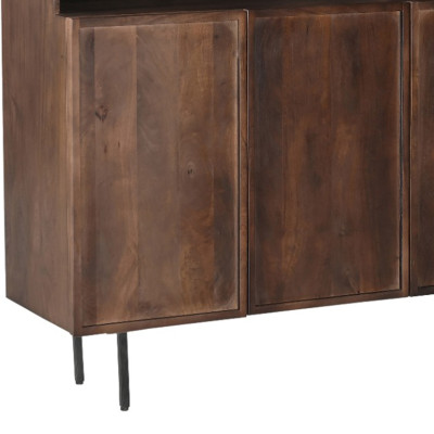 GORDES-Vaisselier 4 portes en bois massif noyer