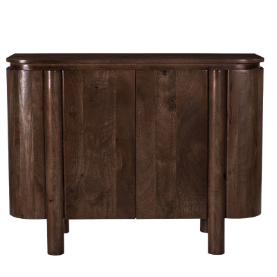 BORGO-Buffet 2 portes en Bois massif teinté noyer