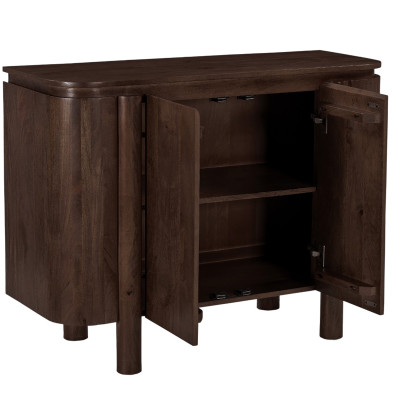 BORGO-Buffet 2 portes en Bois massif teinté noyer