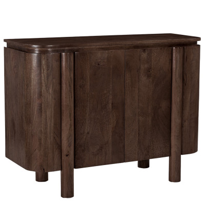 BORGO-Buffet 2 portes en Bois massif teinté noyer