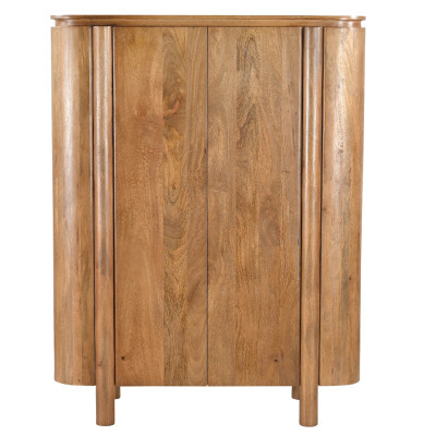 BORGO-Buffet haut 2 portes en bois massif