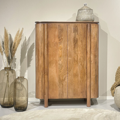 BORGO-Buffet haut 2 portes en bois massif