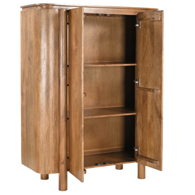 BORGO-Buffet haut 2 portes en bois massif