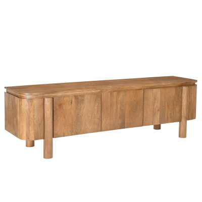 BORGO-Meuble TV 3 portes en bois massif