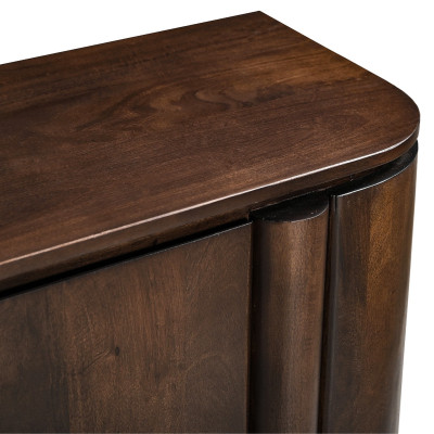 BORGO-Meuble TV 3 portes en Bois massif noyer