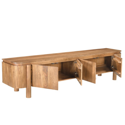 BORGO-Meuble TV 4 portes en bois massif