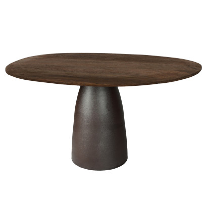 DYLON-Table repas Ronde D120 cm en bois massif et Expresso