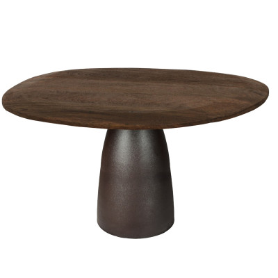DYLON-Table repas Ronde D120 cm en bois massif et Expresso