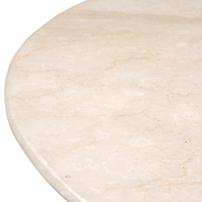 CINNO-Table repas Ronde D130 cm en Marbre et Bois massif noyer