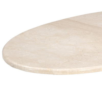 CINNO-Table basse ovale en Marbre et bois massif noyer