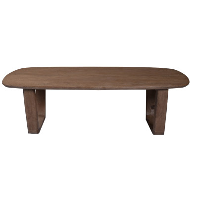 CORTE-Table basse en Bois massif noyer brossé