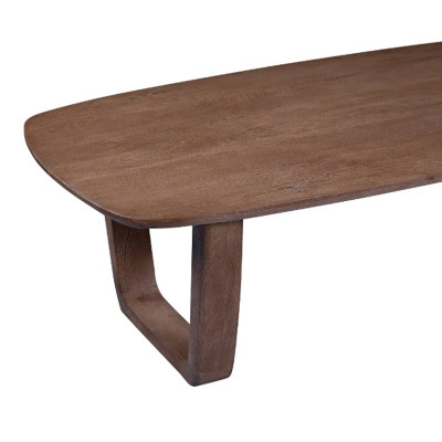 CORTE-Table basse en Bois massif noyer brossé