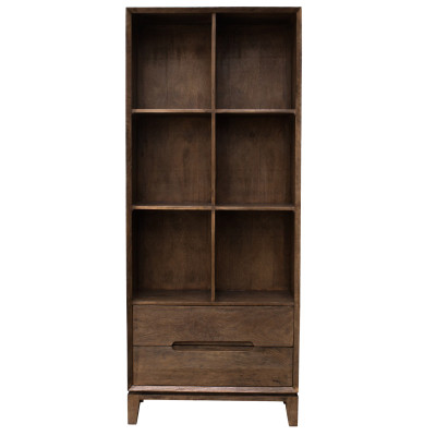 CORTE-Bibliothèque en Bois massif noyer brossé