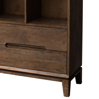 CORTE-Bibliothèque en Bois massif noyer brossé