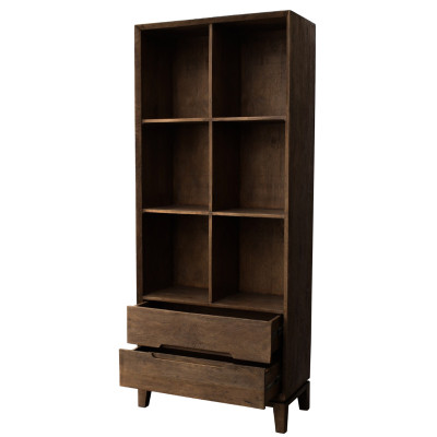 CORTE-Bibliothèque en Bois massif noyer brossé