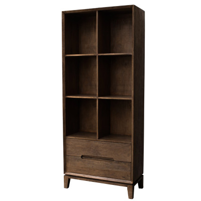 CORTE-Bibliothèque en Bois massif noyer brossé