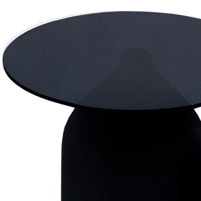 MIRO-Table basse ronde D50 cm en Verre noir