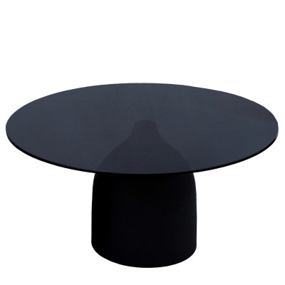 MIRO-Table basse ronde D70cm en Verre noir