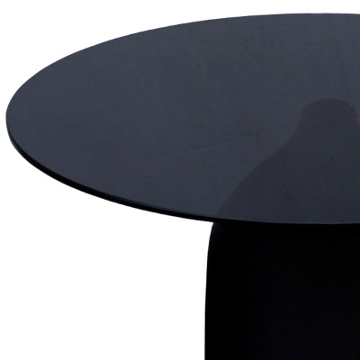 MIRO-Table basse ronde D70cm en Verre noir