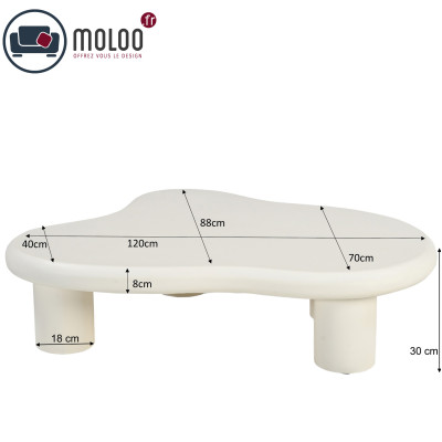 MONA-Table basse organique en Béton enduit