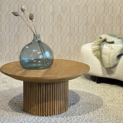 PIANA-Table basse ronde D80 cm en Teck massif