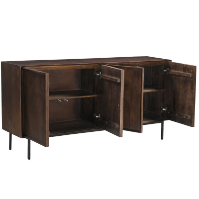 QUARTO-Buffet L.180 cm en bois massif noyer