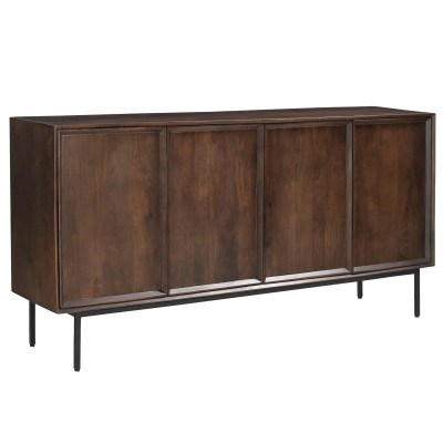 QUARTO-Buffet L.180 cm en bois massif noyer