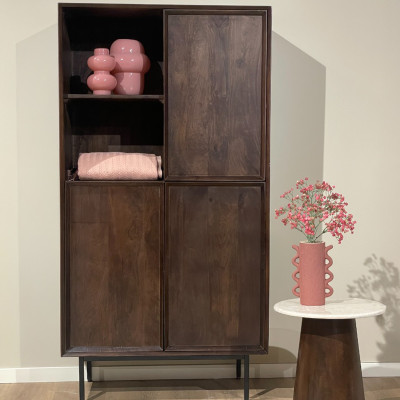 QUARTO-Vaisselier en bois massif noyer