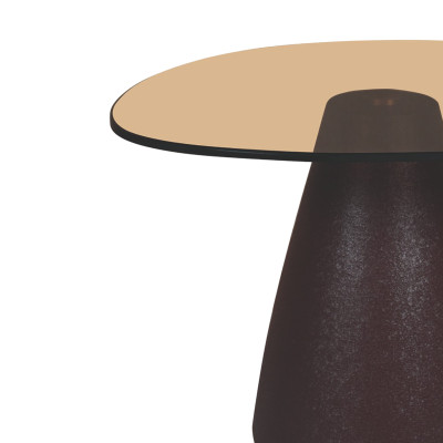 MUSH-Table basse organique D50cm en Verre fumé et Expresso