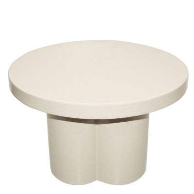 FIONA-Table basse ronde D56 cm Blanc cassé
