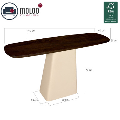 DYLON-Console en bois massif et Ivoire