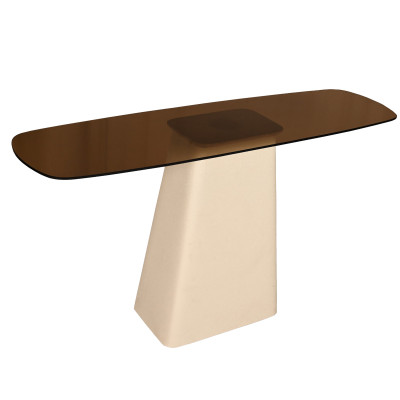 DYLON-Console en Verre fumé et Ivoire