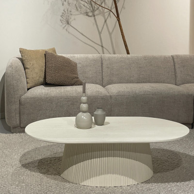 DOLCE-Table basse en bois massif Ivoire