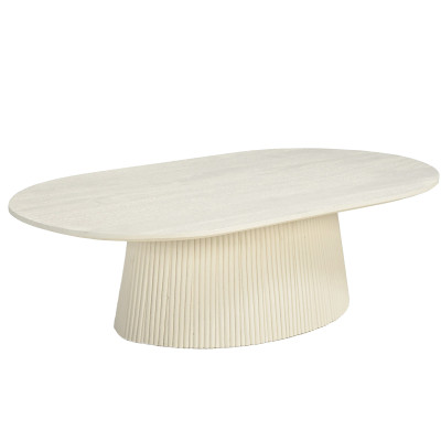 DOLCE-Table basse en bois massif Ivoire