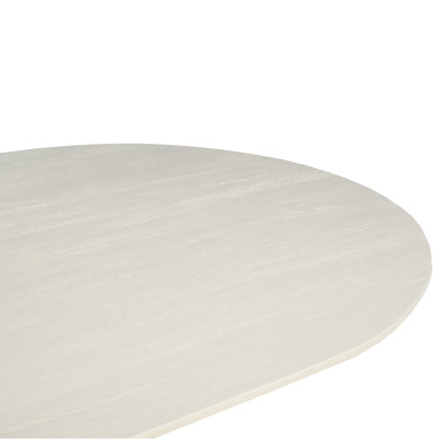 DOLCE-Table repas Ovale L.230 cm en bois massif Ivoire