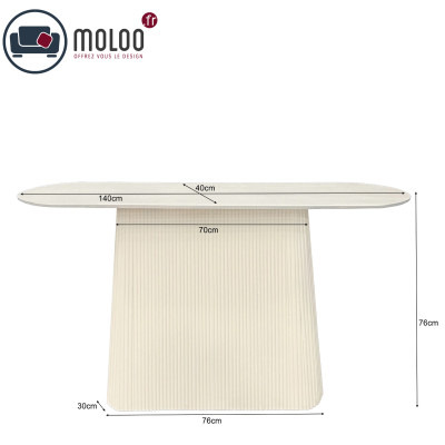 DOLCE-Console L140 cm en bois massif Ivoire