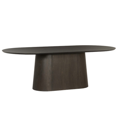 ROVERI-Table repas ovale L200 cm Chêne Expresso