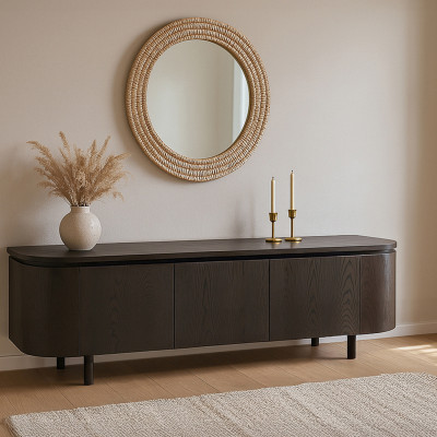 ROVERI-Meuble TV L170 cm Chêne