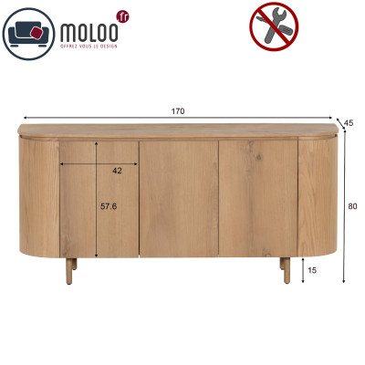 ROVERI-Buffet L170 cm Chêne