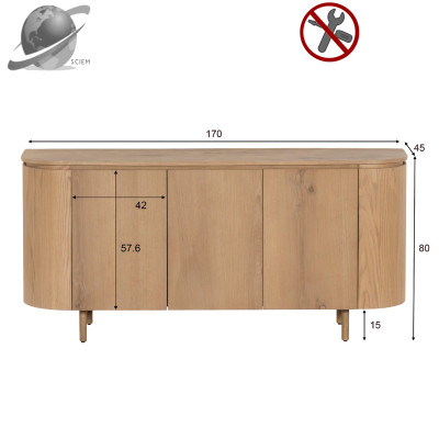 ROVERI-Buffet L170 cm Chêne