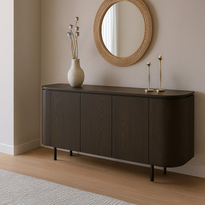 ROVERI-Buffet L170 cm Chêne Expresso